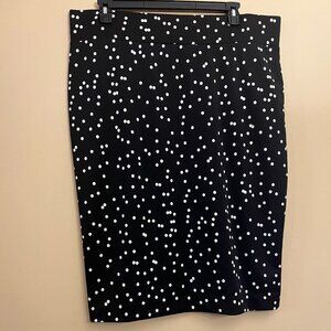 Alfani women's Polka Dot Pencil skirt, black/white, stretchy material, Size 20W